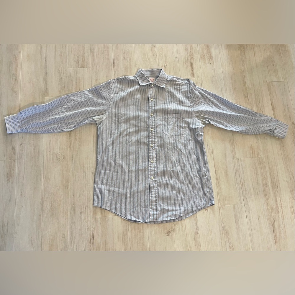 Brooks Brothers Long Sleeve 346 Button Down Cotton Shirt, Men’s Size 16-2/3